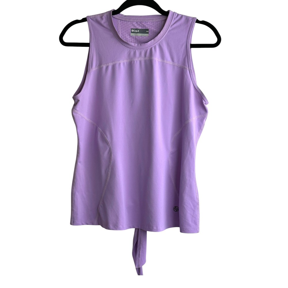 Lija Womens‎ Purple Mesh Tie Back Sleeveless Activewear Tank Top Size Medium